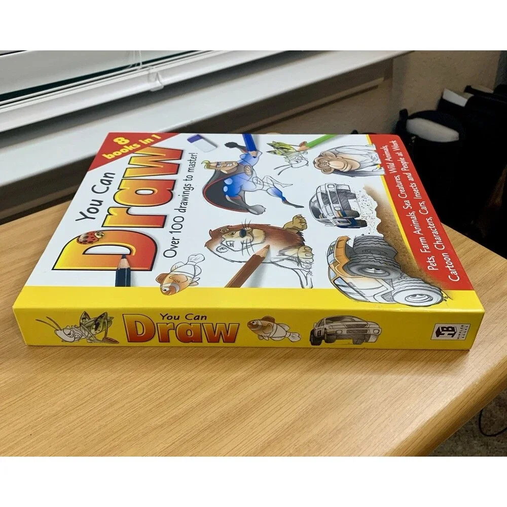 YOU CAN DRAW Learn Over 100 Drawings 8 Books Cars Animals Sea Insects Cartoon